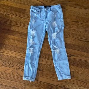 hollister low rise ripped jeans